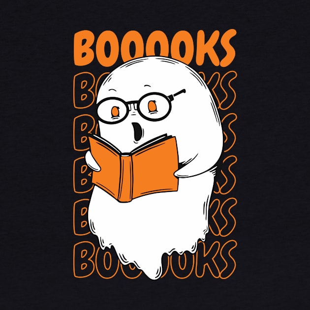 Funny Cartoon Ghost Reading Books // Ghost Booooks Boo Funny Halloween by SLAG_Creative